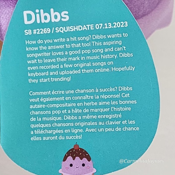 DIBBS 🍨 Scented RARE Purple Ice Cream Fudge & Sprinkles Sundae Squishmallow NWT - Picture 8 of 8